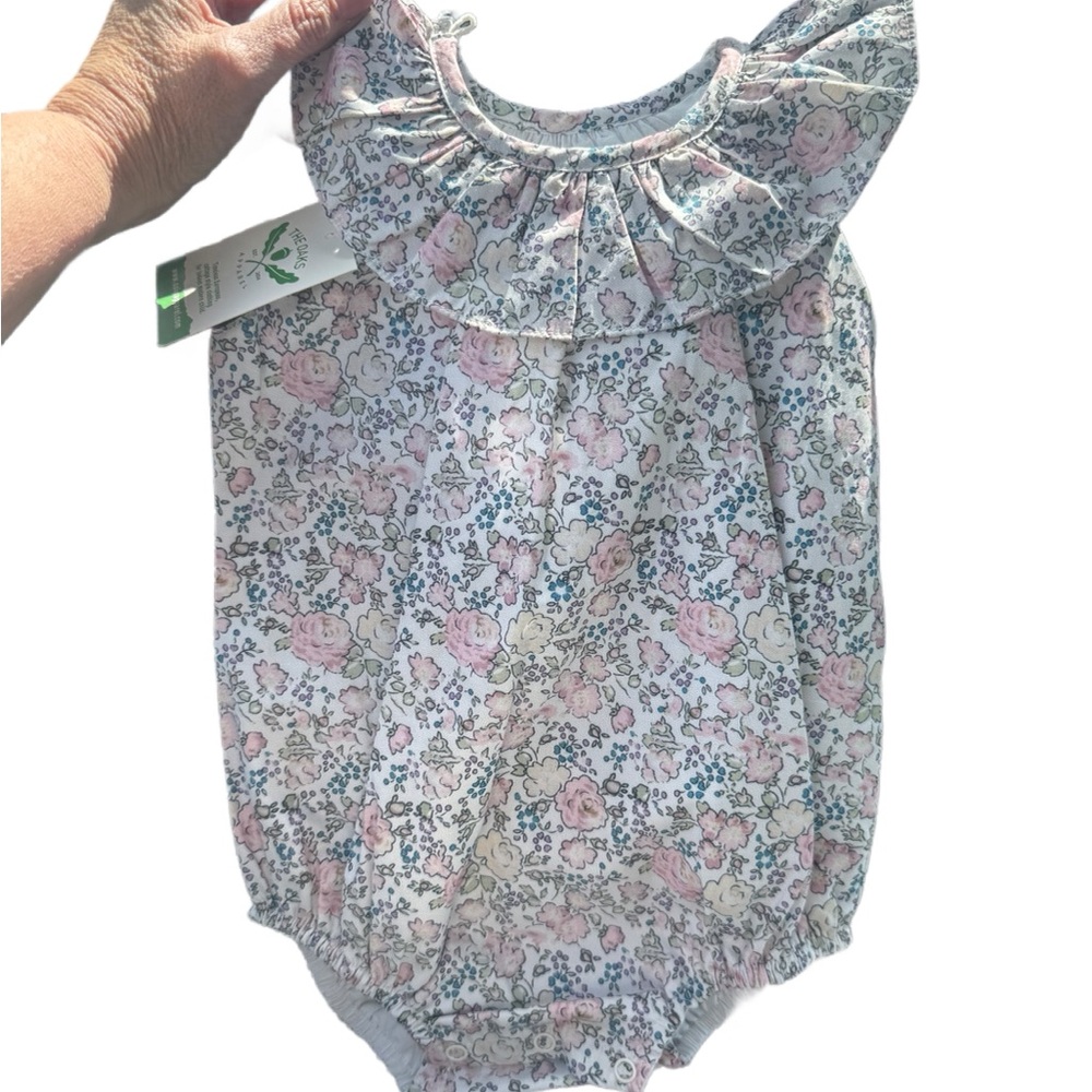 Floral Ruffled Kids Bodysuit oaks apparel company